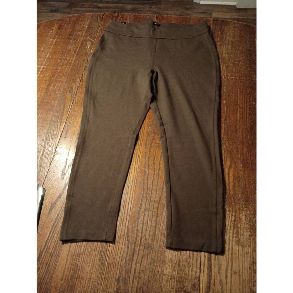 New XL Express Ponte Pant Brown Casual Office Pants Pull On